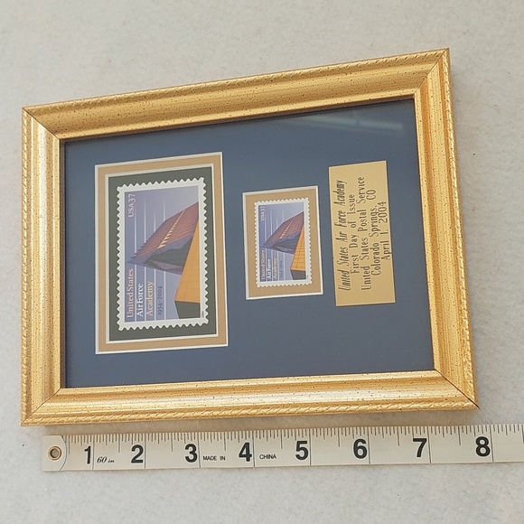 US AIR FORCE ACADEMY 1st day of issue framed POSTAGE STAMP and LAPEL PIN - Picture 9 of 11